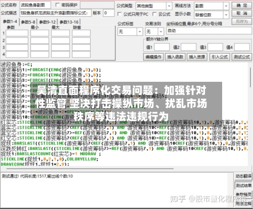 吴清直面程序化交易问题：加强针对性监管 坚决打击操纵市场、扰乱市场秩序等违法违规行为-第3张图片