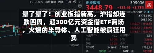 晕了晕了！创业板指新高	，沪指却连跌四周，超300亿元资金借ETF离场，火爆的半导体、人工智能被疯狂甩卖-第3张图片