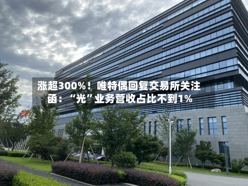 涨超300%！唯特偶回复交易所关注函：“光”业务营收占比不到1%-第2张图片