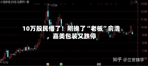 10万股民懵了！刚换了“老板”俞浩，嘉美包装又跌停-第3张图片