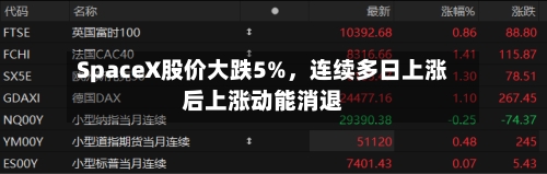 SpaceX股价大跌5%，连续多日上涨后上涨动能消退-第3张图片