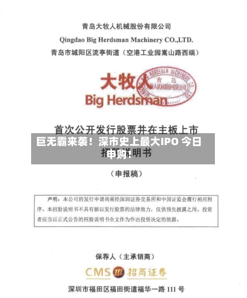 巨无霸来袭！深市史上最大IPO 今日申购！-第3张图片