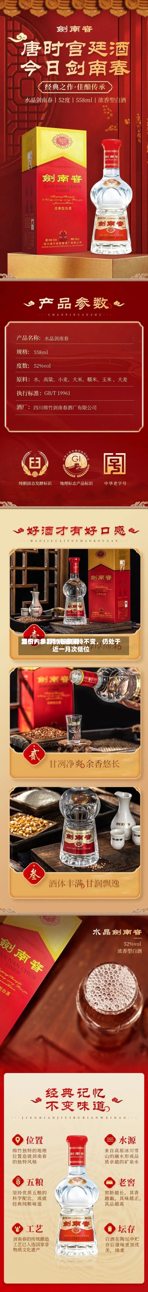 酒价内参7月1日费用发布：水晶剑南春保持不变	，仍处于近一月次低位-第2张图片