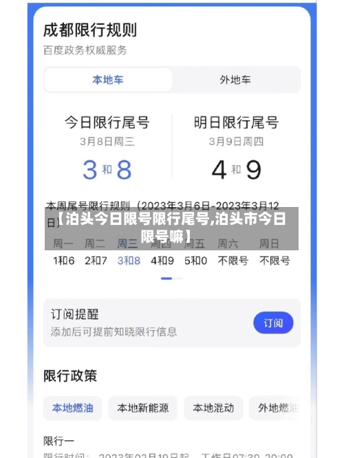 【泊头今日限号限行尾号,泊头市今日限号嘛】
