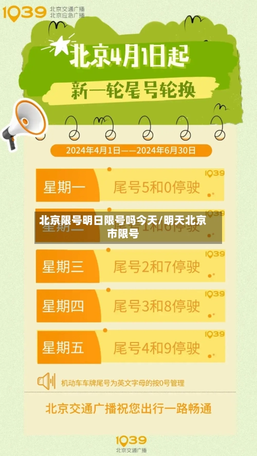 北京限号明日限号吗今天/明天北京市限号