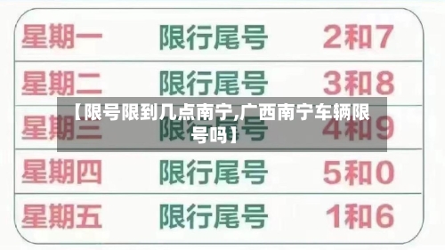 【限号限到几点南宁,广西南宁车辆限号吗】