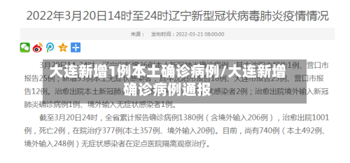 大连新增1例本土确诊病例/大连新增确诊病例通报-第2张图片