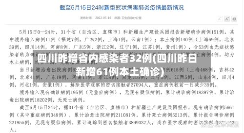 四川昨增省内感染者32例(四川昨日新增61例本土确诊)-第3张图片