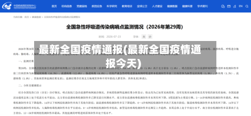 最新全国疫情通报(最新全国疫情通报今天)