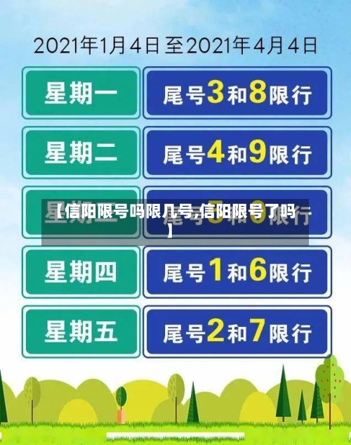 【信阳限号吗限几号,信阳限号了吗】