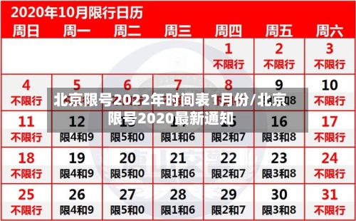 北京限号2022年时间表1月份/北京限号2020最新通知