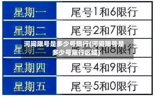 河间限号是多少号限行(河间限号是多少号限行区域)-第2张图片