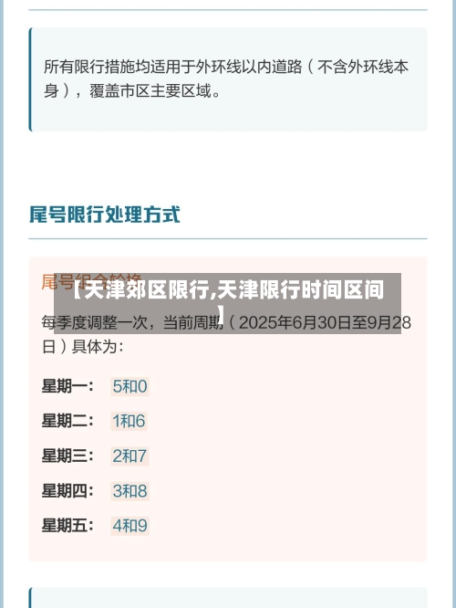 【天津郊区限行,天津限行时间区间】-第3张图片