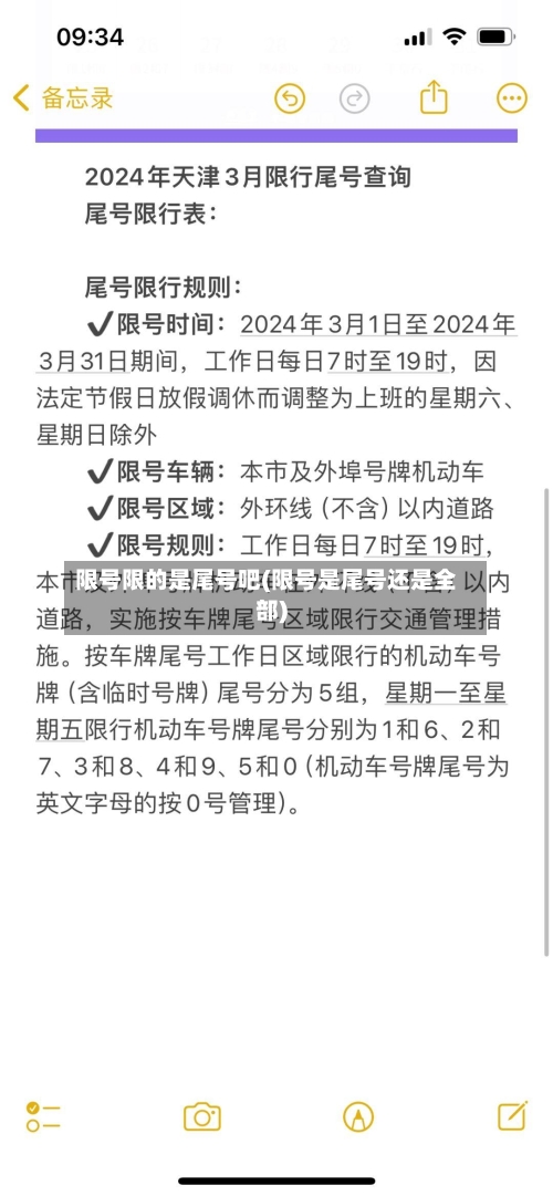 限号限的是尾号吧(限号是尾号还是全部)