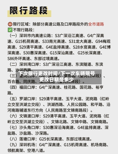 下次限行更改时间/下一次车辆限号更改日期是多少-第2张图片