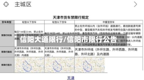 信阳大道限行/信阳市限行公告