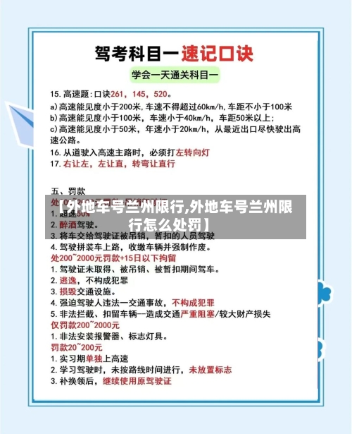 【外地车号兰州限行,外地车号兰州限行怎么处罚】